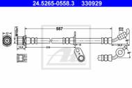 24.5265-0558.3 - Przewód hamulcowy elastyczny ATE /przód L/ TOYOTA RAV 4 II 00-05
