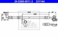 24.5268-0511.3 - Przewód hamulcowy elastyczny ATE /przód P/ HONDA CIVIC 06-