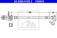 24.5269-0195.3 - Przewód hamulcowy elastyczny ATE /tył/ NISSAN MICRA 92-98