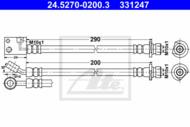 24.5270-0200.3 - Przewód hamulcowy elastyczny ATE /tył L/ HONDA CIVIC 06-