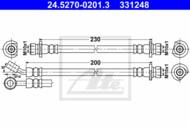 24.5270-0201.3 - Przewód hamulcowy elastyczny ATE /tył P/ HONDA CIVIC 06-