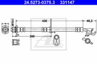 24.5273-0375.3 - Przewód hamulcowy elastyczny ATE /przód/ FIAT SEDICI 06-