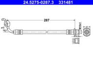 24.5275-0287.3 - Przewód hamulcowy elastyczny ATE /tył L/ TOYOTA RAV 4 07-