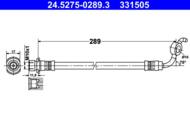 24.5275-0289.3 - Przewód hamulcowy elastyczny ATE /tył P/ TOYOTA RAV 4 07-