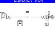24.5278-0254.3 - Przewód hamulcowy elastyczny ATE 