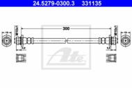 24.5279-0300.3 - Przewód hamulcowy elastyczny ATE /tył/ 300mm SUZUKI/FIAT 05-