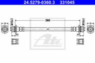 24.5279-0360.3 - Przewód hamulcowy elastyczny ATE /tył/ SUZUKI JIMNY 98-