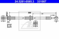 24.5281-0585.3 - Przewód hamulcowy elastyczny ATE /tył L/ NISSAN PRIMERA 96-01
