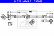 24.5281-0641.3 - Przewód hamulcowy elastyczny ATE /tył L/ NISSAN PRIMERA 02-07
