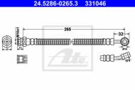 24.5286-0265.3 - Przewód hamulcowy elastyczny ATE /przód/ KIA PICANTO 04-