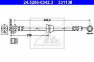 24.5286-0342.3 - Przewód hamulcowy elastyczny ATE /przód/ CHEVROLET AVEO 08-