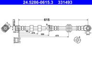24.5286-0615.3 - Przewód hamulcowy elastyczny ATE /przód L/ MITSUBISHI LANCER 08-