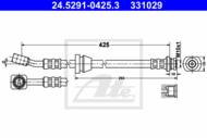 24.5291-0425.3 - Przewód hamulcowy elastyczny ATE /przód/ DAEWOO MATIZ 98-