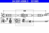 24.5291-0508.3 - Przewód hamulcowy elastyczny ATE /przód L/ SUZUKI JIMNY 98-