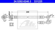 24.5292-0240.3 - Przewód hamulcowy elastyczny ATE /tył L/ NISSAN QASHQAI 07-14