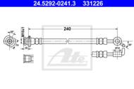 24.5292-0241.3 - Przewód hamulcowy elastyczny ATE /tył P/ NISSAN QASHQAI 07-14