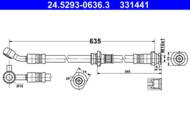 24.5293-0636.3 - Przewód hamulcowy elastyczny ATE 