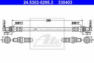 24.5302-0295.3 - Przewód hamulcowy elastyczny ATE /tył/ FORD FIESTA 89-95