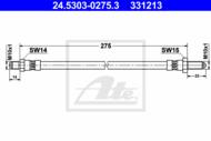 24.5303-0275.3 - Przewód hamulcowy elastyczny ATE /przód/ SAAB 900 79-93