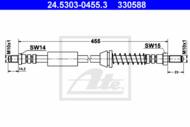 24.5303-0455.3 - Przewód hamulcowy elastyczny ATE /tył/ FORD ESCORT 90-95