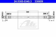 24.5305-0340.3 - Przewód hamulcowy elastyczny ATE /tył/ FORD KA 98-00