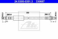 24.5305-0351.3 - Przewód hamulcowy elastyczny ATE /tył/ FORD KA 00-08