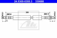 24.5305-0355.3 - Przewód hamulcowy elastyczny ATE /tył/ FORD PUMA 00-01