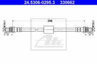 24.5306-0295.3 - Przewód hamulcowy elastyczny ATE /tył/ FORD FIESTA 89-95