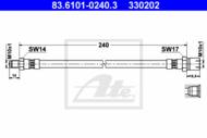 83.6101-0240.3 - Przewód hamulcowy elastyczny ATE PORSCHE/VAG