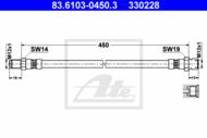 83.6103-0450.3 - Przewód hamulcowy elastyczny ATE /tył/ DB 407D-608D