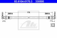 83.6104-0170.3 - Przewód hamulcowy elastyczny ATE /tył/ VAG T4 -03