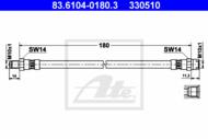 83.6104-0180.3 - Przewód hamulcowy elastyczny ATE /tył/ VAG A6 94-97