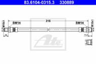 83.6104-0315.3 - Przewód hamulcowy elastyczny ATE /tył/ BMW 5 E61 kombi 04-
