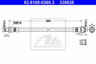 83.6105-0360.3 - Przewód hamulcowy elastyczny ATE DB C215 CL-KLASA