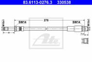 83.6113-0276.3 - Przewód hamulcowy elastyczny ATE /tył/ BMW 5 E39 96-03
