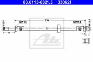 83.6113-0321.3 - Przewód hamulcowy elastyczny ATE /przód/ VAG TOLEDO 93-99