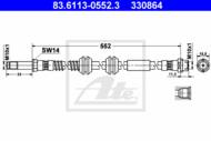 83.6113-0552.3 - Przewód hamulcowy elastyczny ATE /przód/ VAG T5 03-
