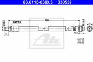 83.6115-0380.3 - Przewód hamulcowy elastyczny ATE /zastąpione przez 24.5123-0380/