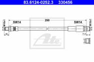 83.6124-0252.3 - Przewód hamulcowy elastyczny ATE /tył/ VAG A8 94-98