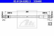 83.6124-0282.3 - Przewód hamulcowy elastyczny ATE /tył/ VAG A8 95-98