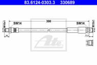 83.6124-0303.3 - Przewód hamulcowy elastyczny ATE /przód/ BMW 3 E30 82-92