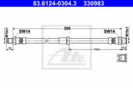 83.6124-0304.3 - Przewód hamulcowy elastyczny ATE 