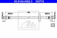 83.6124-0362.3 - Przewód hamulcowy elastyczny ATE VAG