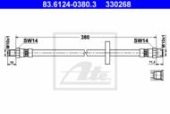 83.6124-0380.3 - Przewód hamulcowy elastyczny ATE /przód/ VOLVO V90 96-98