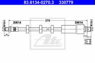 83.6134-0270.3 - Przewód hamulcowy elastyczny ATE /tył/ VOLVO V70 AWD 97-00