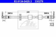 83.6134-0420.3 - Przewód hamulcowy elastyczny ATE /przód/ BMW 5 E34 88-96