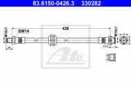 83.6150-0426.3 - Przewód hamulcowy elastyczny ATE /przód/ BMW 3 E36 90-00