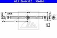 83.6150-0436.3 - Przewód hamulcowy elastyczny ATE /tył/ BMW X5 E70 07-