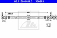 83.6150-0451.3 - Przewód hamulcowy elastyczny ATE /przód/ BMW 3 E36 92-99 M3