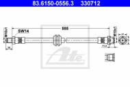 83.6150-0556.3 - Przewód hamulcowy elastyczny ATE /przód/ BMW 7 E65/E66 01-08